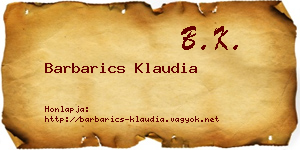 Barbarics Klaudia névjegykártya