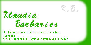 klaudia barbarics business card